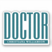 Gepersonaliseerde naam Doctor Med School Afstudere Sticker (Voorkant)