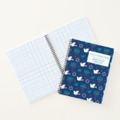 Gepersonaliseerde naam Dove Blue Menorah Hanukkah Notitieboek (Binnen)