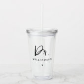 Gepersonaliseerde naam Dr Minimalist Doctor Afstud Acryl Drinkbeker (Voorkant)