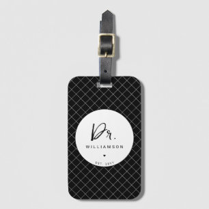 Gepersonaliseerde naam Dr Minimalist Doctor Afstud Bagagelabel