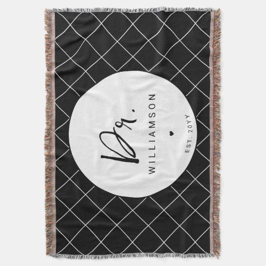 Gepersonaliseerde naam Dr Minimalist Doctor Afstud Deken (Voorkant Verticaal)