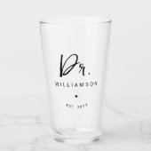 Gepersonaliseerde naam Dr Minimalist Doctor Afstud Glas (Voorkant)