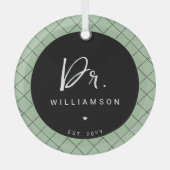 Gepersonaliseerde naam Dr Minimalist Doctor Afstud Glas Ornament (Voorkant)
