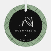 Gepersonaliseerde naam Dr Minimalist Doctor Afstud Glas Ornament (Achterkant)
