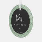 Gepersonaliseerde naam Dr Minimalist Doctor Afstud Glas Ornament (Voorkant links)