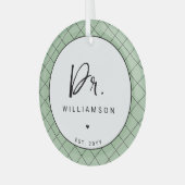 Gepersonaliseerde naam Dr Minimalist Doctor Afstud Glas Ornament (Voorkant links)