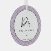 Gepersonaliseerde naam Dr Minimalist Doctor Afstud Glas Ornament (Voorkant Rechts)