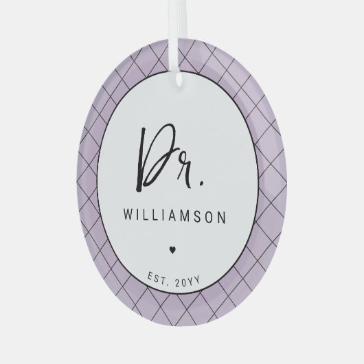 Gepersonaliseerde naam Dr Minimalist Doctor Afstud Glas Ornament (Voorkant links)