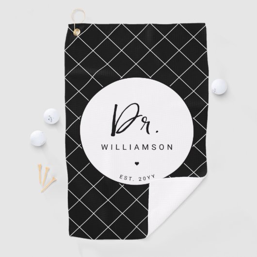 Gepersonaliseerde naam Dr Minimalist Doctor Afstud Golfhanddoek (Insitu)
