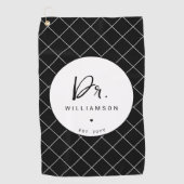 Gepersonaliseerde naam Dr Minimalist Doctor Afstud Golfhanddoek (Voorkant)