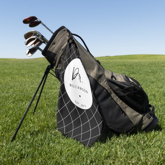 Gepersonaliseerde naam Dr Minimalist Doctor Afstud Golfhanddoek (Groen)