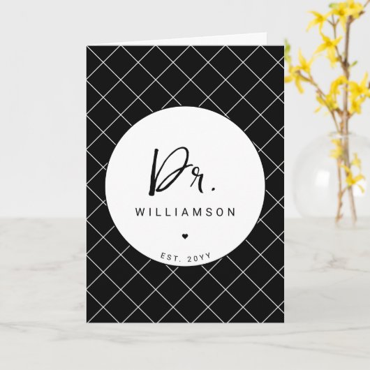 Gepersonaliseerde naam Dr Minimalist Doctor Afstud Kaart (Gele Bloem)