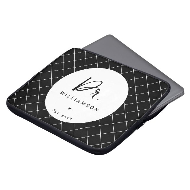 Gepersonaliseerde naam Dr Minimalist Doctor Afstud Laptop Sleeve (Voorkant top)