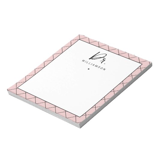 Gepersonaliseerde naam Dr Minimalist Doctor Afstud Notitieblok (Linkerzijde)