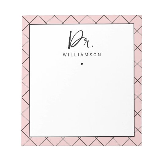 Gepersonaliseerde naam Dr Minimalist Doctor Afstud Notitieblok (Voorkant)