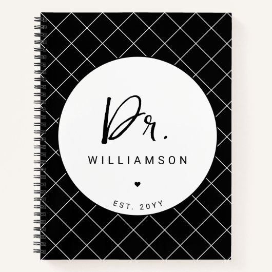 Gepersonaliseerde naam Dr Minimalist Doctor Afstud Notitieboek (Voorkant)