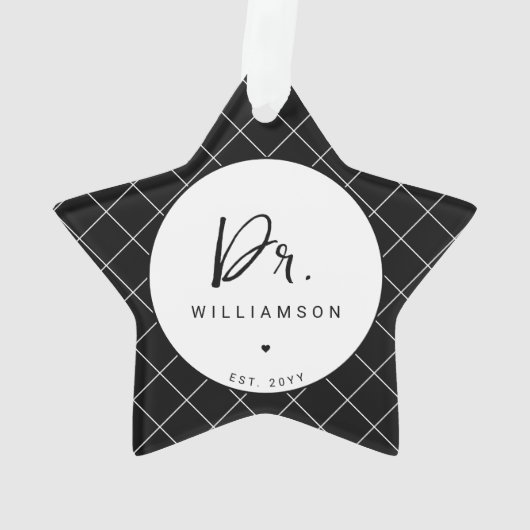 Gepersonaliseerde naam Dr Minimalist Doctor Afstud Ornament (achterkant)