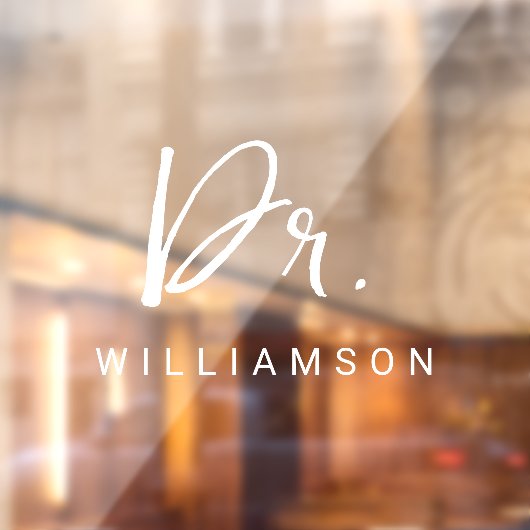 Gepersonaliseerde naam Dr Minimalist Doctor Afstud Raamsticker (Vel 2)