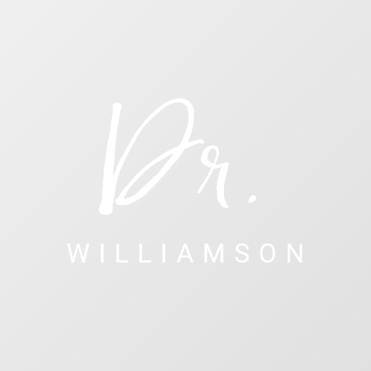 Gepersonaliseerde naam Dr Minimalist Doctor Afstud Raamsticker (Vel)