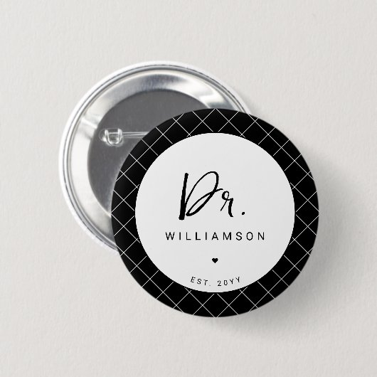 Gepersonaliseerde naam Dr Minimalist Doctor Afstud Ronde Button 5,7 Cm (Voorkant /achterkant)