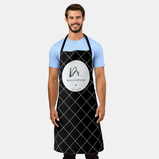 Gepersonaliseerde naam Dr Minimalist Doctor Afstud Schort (Gedragen)