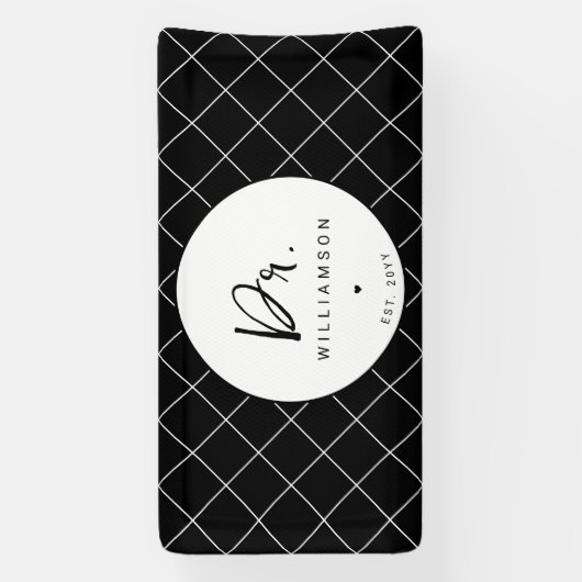 Gepersonaliseerde naam Dr Minimalist Doctor Afstud Spandoek (Verticaal)