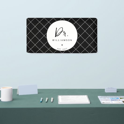 Gepersonaliseerde naam Dr Minimalist Doctor Afstud Spandoek (Beurs)