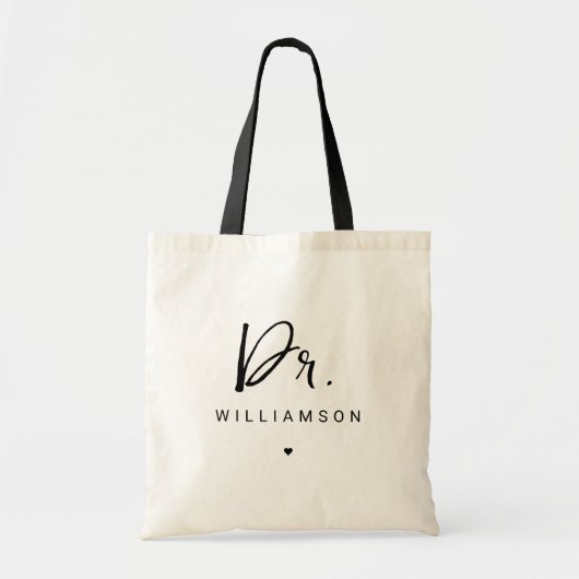Gepersonaliseerde naam Dr Minimalist Doctor Afstud Tote Bag (Voorkant)