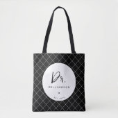 Gepersonaliseerde naam Dr Minimalist Doctor Afstud Tote Bag (Voorkant)