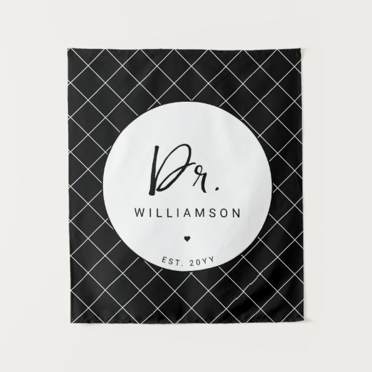 Gepersonaliseerde naam Dr Minimalist Doctor Afstud Wandkleed (Voorkant)