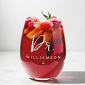 Gepersonaliseerde naam Dr Minimalist Doctor Afstud Wijnglas Zonder Voet