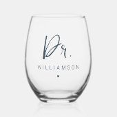 Gepersonaliseerde naam Dr Minimalist Doctor Afstud Wijnglas Zonder Voet (Voorkant)