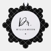 Gepersonaliseerde naam Dr Minimalist Doctor Ornament Kaart (Achterkant)