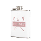 Gepersonaliseerde naam Dusty Roos Clubs en Ball Heupfles (Links)