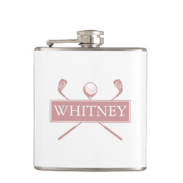 Gepersonaliseerde naam Dusty Roos Clubs en Ball Heupfles