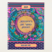 Gepersonaliseerde naam Een woord  bloemenstreep Planner (Voorkant)