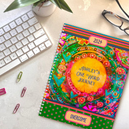 Gepersonaliseerde naam Een woord Vintag Floral Str Planner