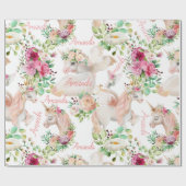 Gepersonaliseerde Naam Eenhoorn Lover  Cadeaupapier (Vlak)