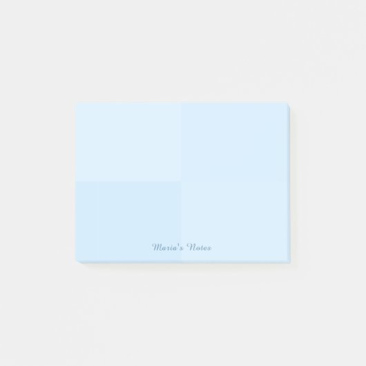 Gepersonaliseerde naam Eenvoudige moderne blauwe v Post-it® Notes (Voorkant)