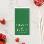 Gepersonaliseerde naam Eenvoudige moderne minimale Servet<br><div class="desc">Gepersonaliseerde naam Eenvoudig Modern Minimaal Trouwpapier Gastenhanddoeken Gepersonaliseerd Eenvoudige moderne bruiloft papieren servetten.</div>
