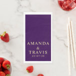 Gepersonaliseerde naam Eenvoudige moderne minimale Servet<br><div class="desc">Gepersonaliseerde naam Eenvoudig Modern Minimaal Trouwpapier Gastenhanddoeken Gepersonaliseerd Eenvoudige moderne bruiloft papieren servetten.</div>