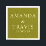 Gepersonaliseerde naam Eenvoudige moderne minimale Servet<br><div class="desc">Gepersonaliseerde Naam Eenvoudige Moderne Minimale Bruiloftspapier servetten.</div>