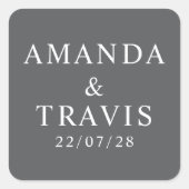 Gepersonaliseerde naam Eenvoudige moderne minimale Vierkante Sticker (Voorkant)