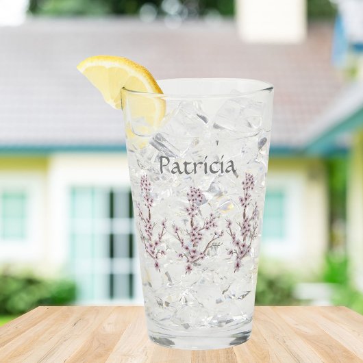 Gepersonaliseerde naam Elegant Cherry Blossoms Roz Glas