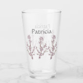 Gepersonaliseerde naam Elegant Cherry Blossoms Roz Glas (Achterkant)
