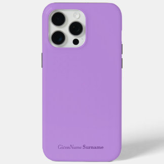 Gepersonaliseerde naam Elegant Eenvoudige Lavendel iPhone 15 Pro Max Hoesje