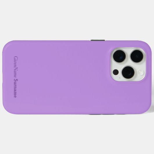Gepersonaliseerde naam Elegant Eenvoudige Lavendel Case-Mate iPhone Case (Achterkant (horizontaal))