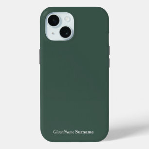 Gepersonaliseerde naam Elegant Mineraal Groen Grij iPhone 15 Case