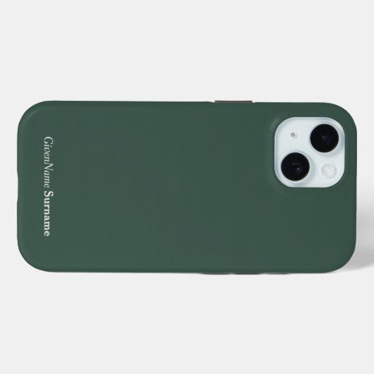 Gepersonaliseerde naam Elegant Mineraal Groen Grij Case-Mate iPhone Case (Achterkant (horizontaal))