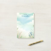 Gepersonaliseerde naam Elegant monogram gevoerd Post-it® Notes (Op bureau)